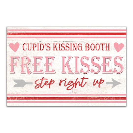 Cupid Kissing Booth Canvas Wall Art